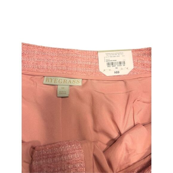 Ryegrass Textured Zephyr Pink Tweed High Rise Shorts Women's 16 pinup style - Picture 4 of 9